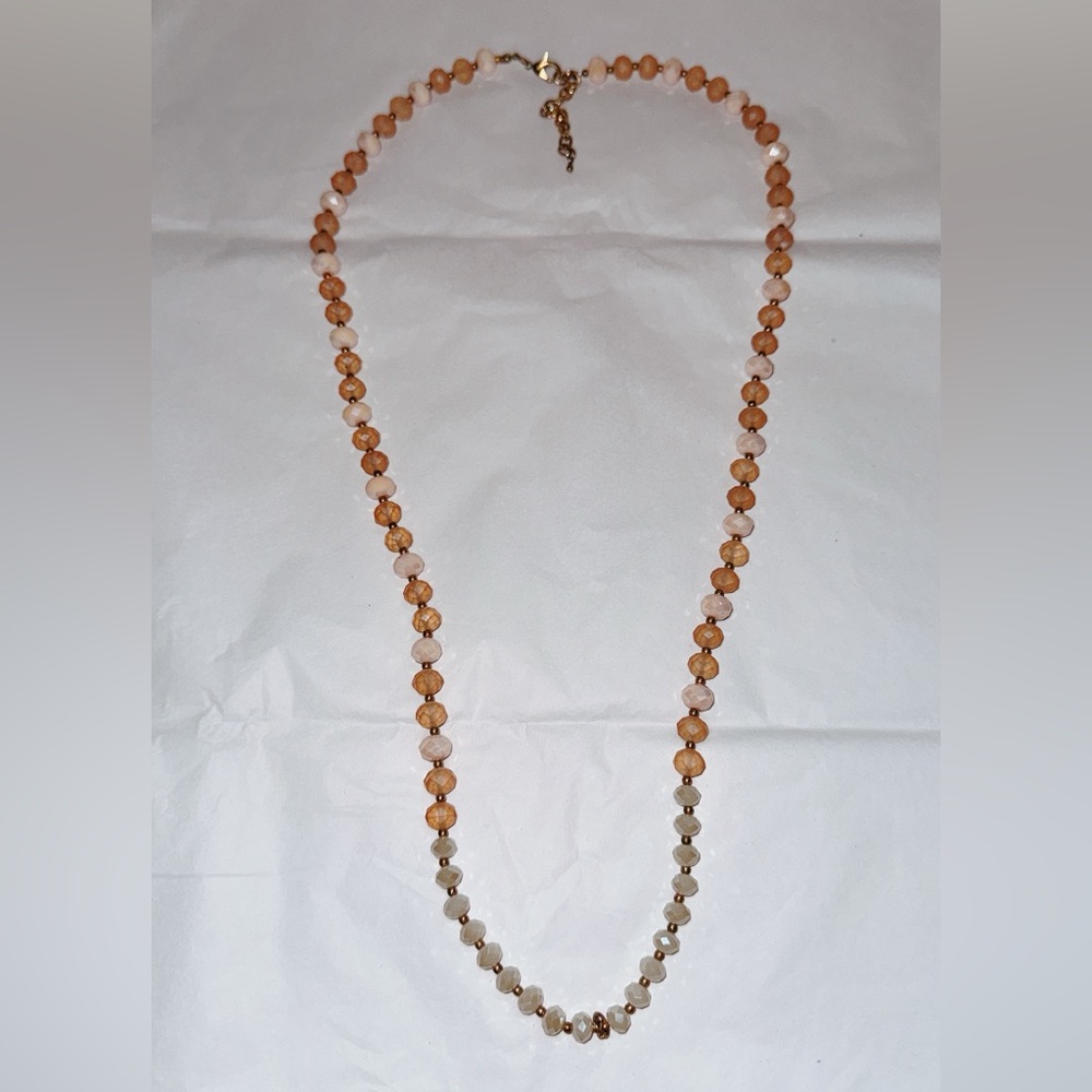 Elegant Beaded‎ Necklace in Warm Tones